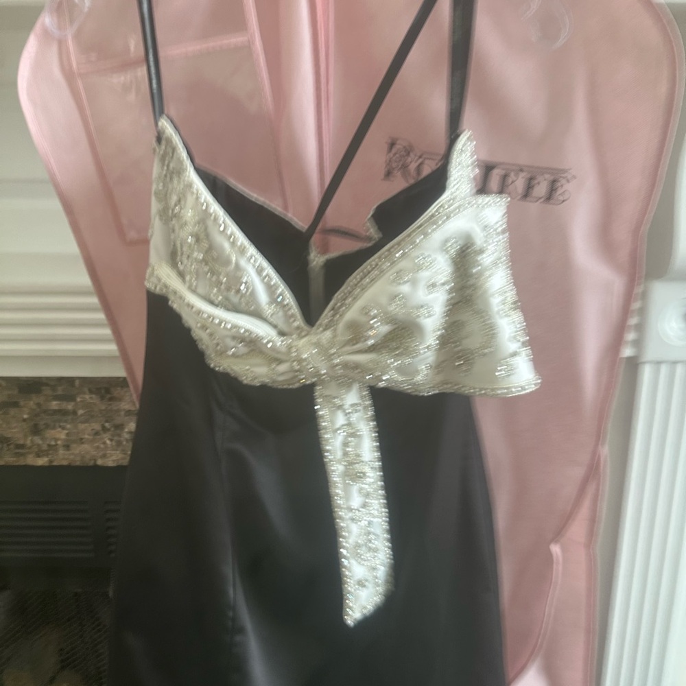 Sherri Hill Black and White Embellished Gown